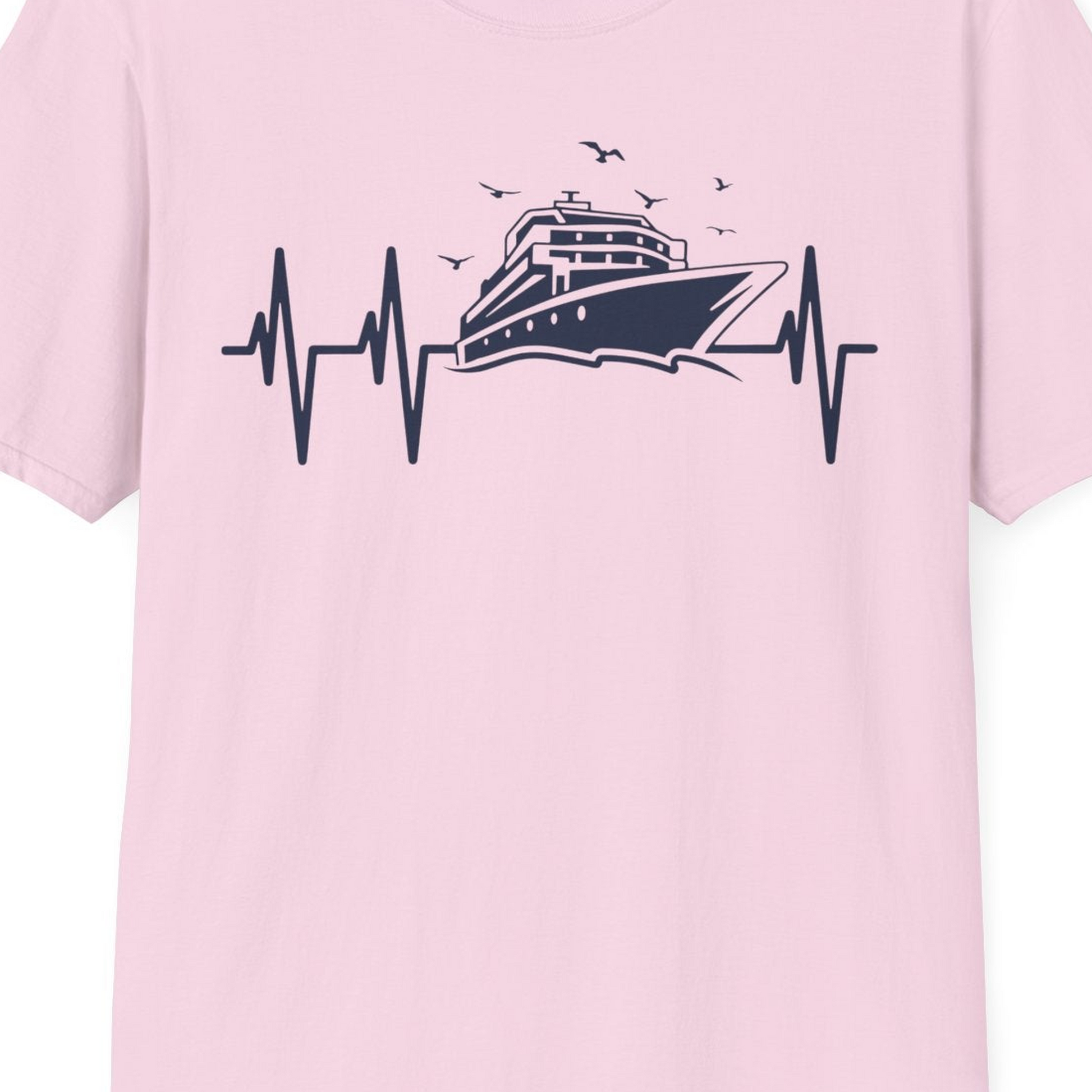 Cruise Heartbeat Shirt T-Shirt – Light Pink – Best Cruise Shirts Close Up