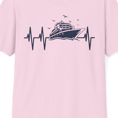 Cruise Heartbeat Shirt T-Shirt – Light Pink – Best Cruise Shirts Close Up