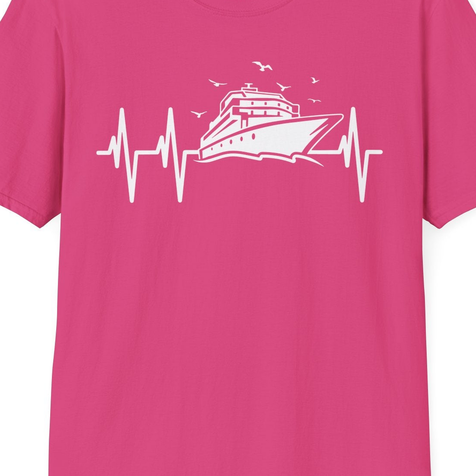 Cruise Heartbeat Shirt T-Shirt – Heliconia – Best Cruise Shirts Close Up