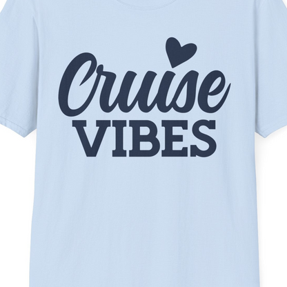 Cruise Vibes Shirt T-Shirt – Light Blue – Best Cruise Shirts Close Up