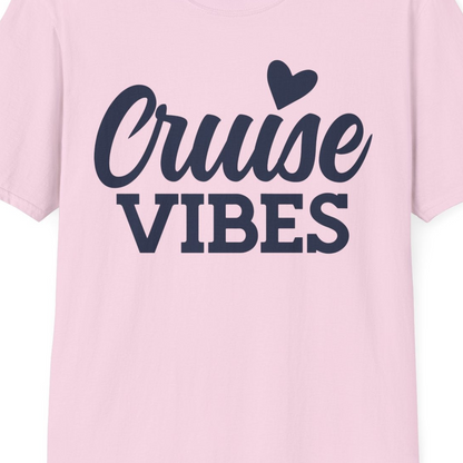 Cruise Vibes Shirt T-Shirt – Light Pink – Best Cruise Shirts Close Up