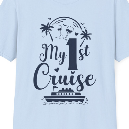 My First Cruise Shirt T-Shirt – Light Blue – Best Cruise Shirts Close Up