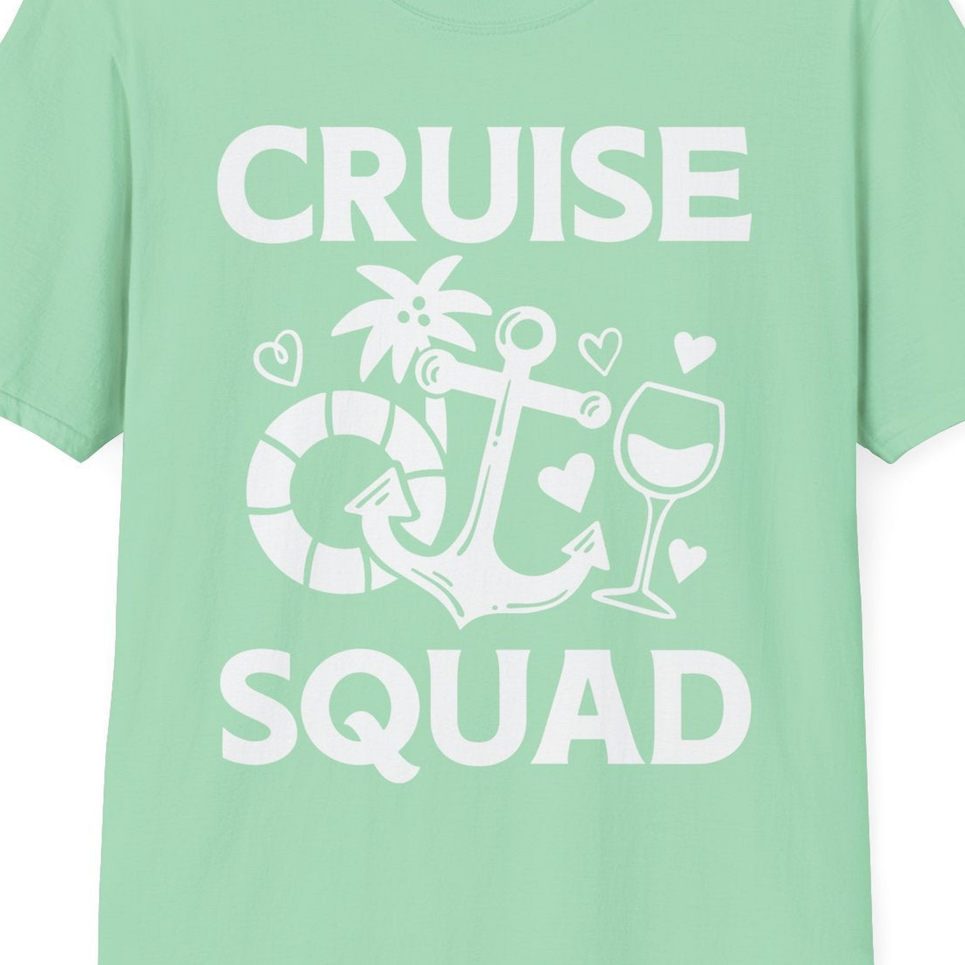 Cruise Squad Shirt T-Shirt – Mint Green – Best Cruise Shirts Close Up
