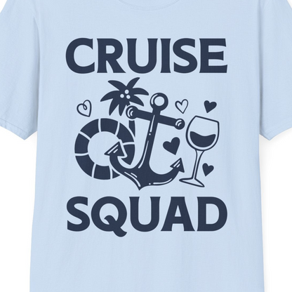 Cruise Squad Shirt T-Shirt – Light Blue – Best Cruise Shirts Close Up