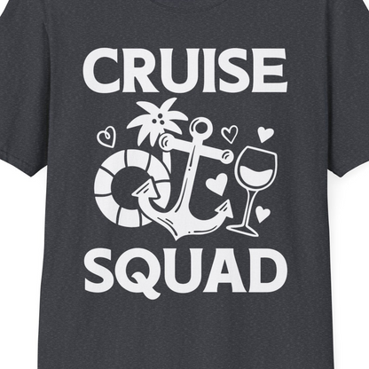 Cruise Squad Shirt T-Shirt – Dark Heather Grey – Best Cruise Shirts Close Up