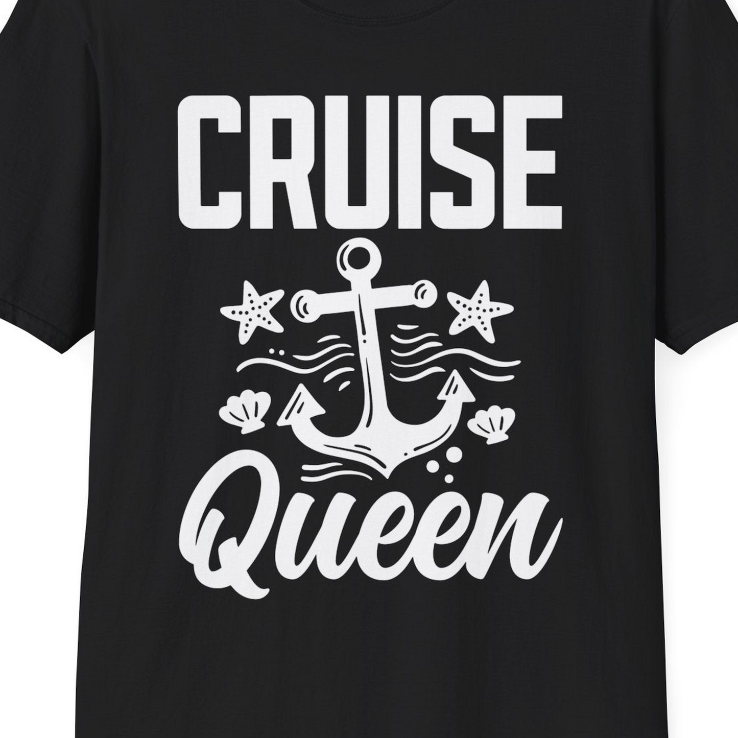 Cruise Queen Shirt T-Shirt – Black – Best Cruise Shirts Close Up