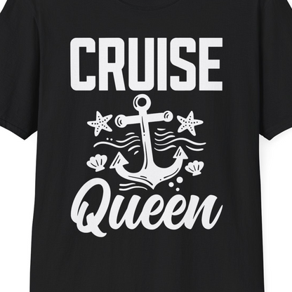 Cruise Queen Shirt T-Shirt – Black – Best Cruise Shirts Close Up