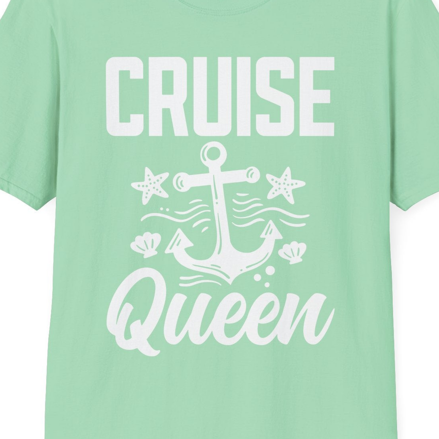 Cruise Queen Shirt T-Shirt – Mint Green – Best Cruise Shirts Close Up