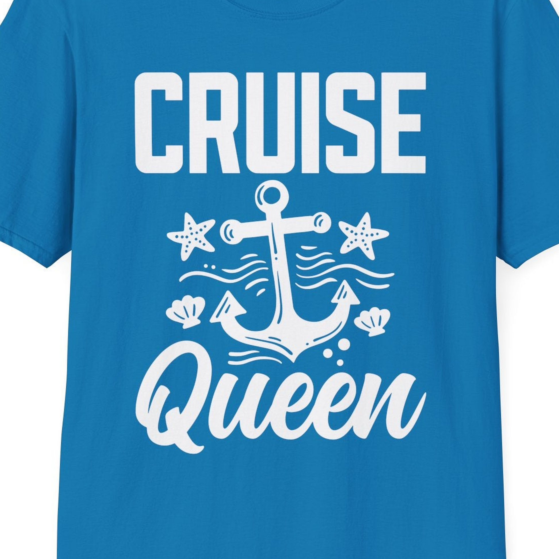 Cruise Queen Shirt T-Shirt – Sapphire – Best Cruise Shirts Close Up