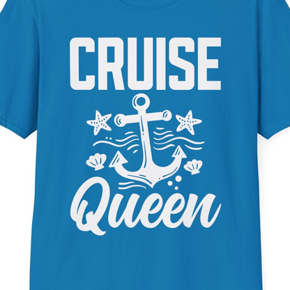 Cruise Queen Shirt T-Shirt – Sapphire – Best Cruise Shirts Close Up