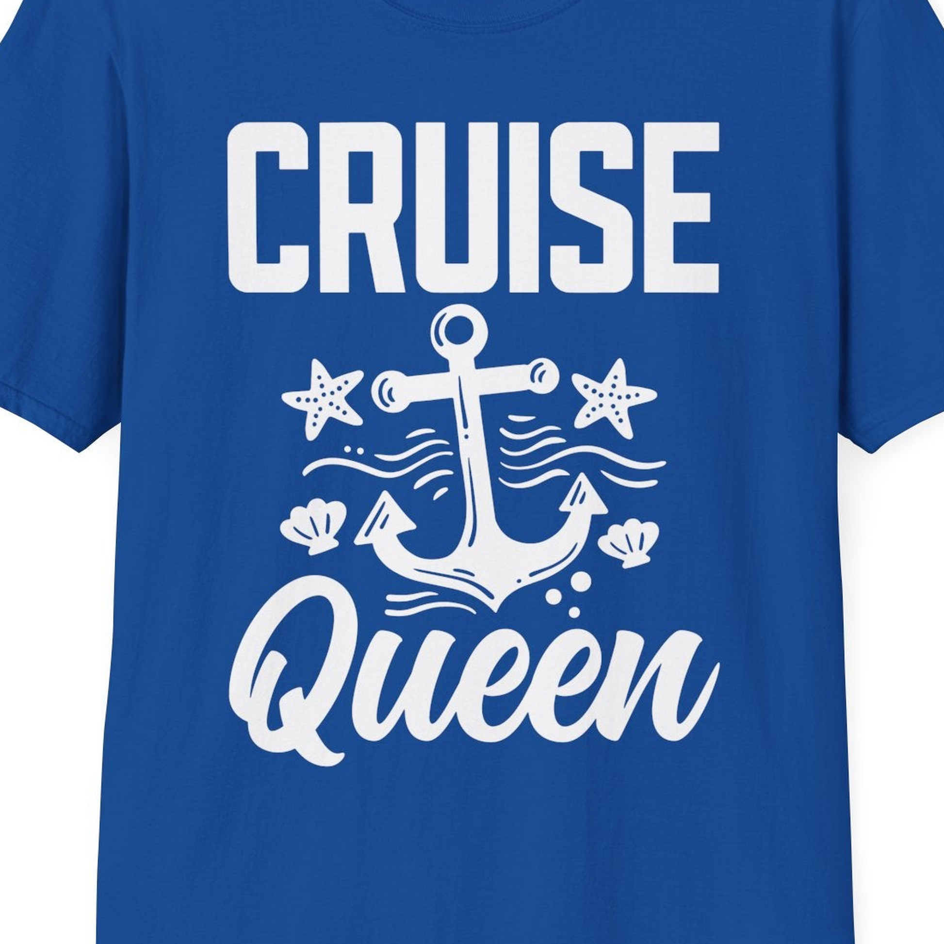 Cruise Queen Shirt T-Shirt – Royal – Best Cruise Shirts Close Up