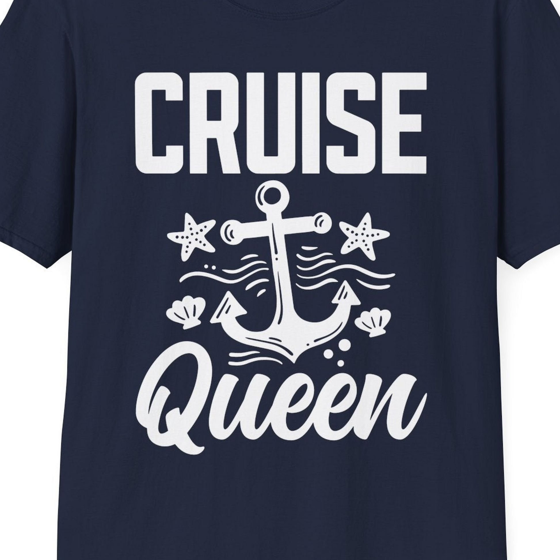 Cruise Queen Shirt T-Shirt – Navy – Best Cruise Shirts Close Up
