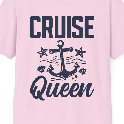 Cruise Queen Shirt T-Shirt – Light Pink – Best Cruise Shirts Close Up