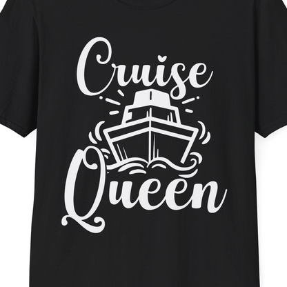 Cruise Queen Shirt T-Shirt – Black – Best Cruise Shirts Close Up