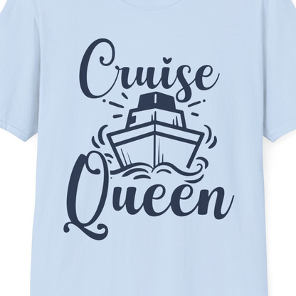 Cruise Queen Shirt T-Shirt – Light Blue – Best Cruise Shirts Close Up