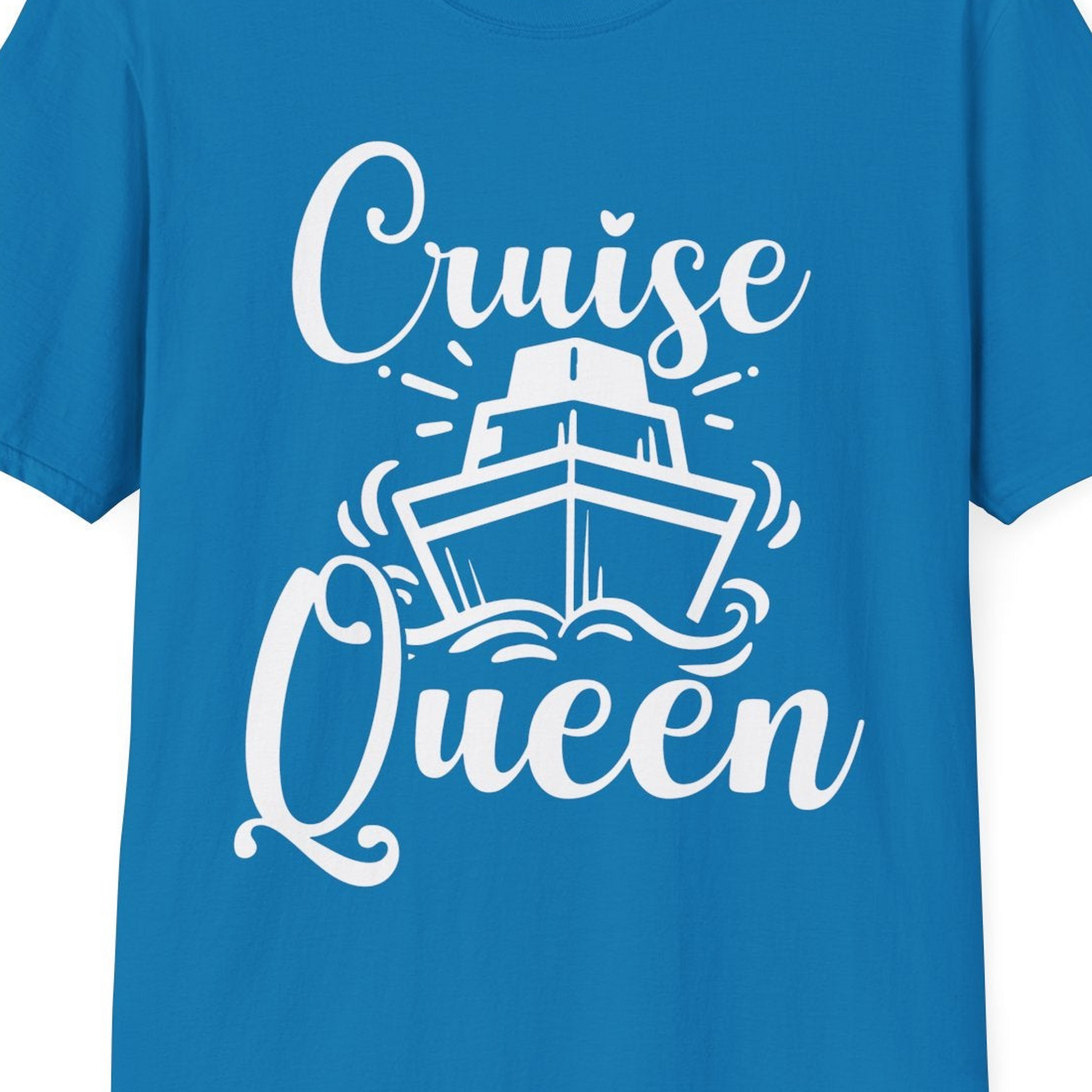 Cruise Queen Shirt T-Shirt – Sapphire – Best Cruise Shirts Close Up