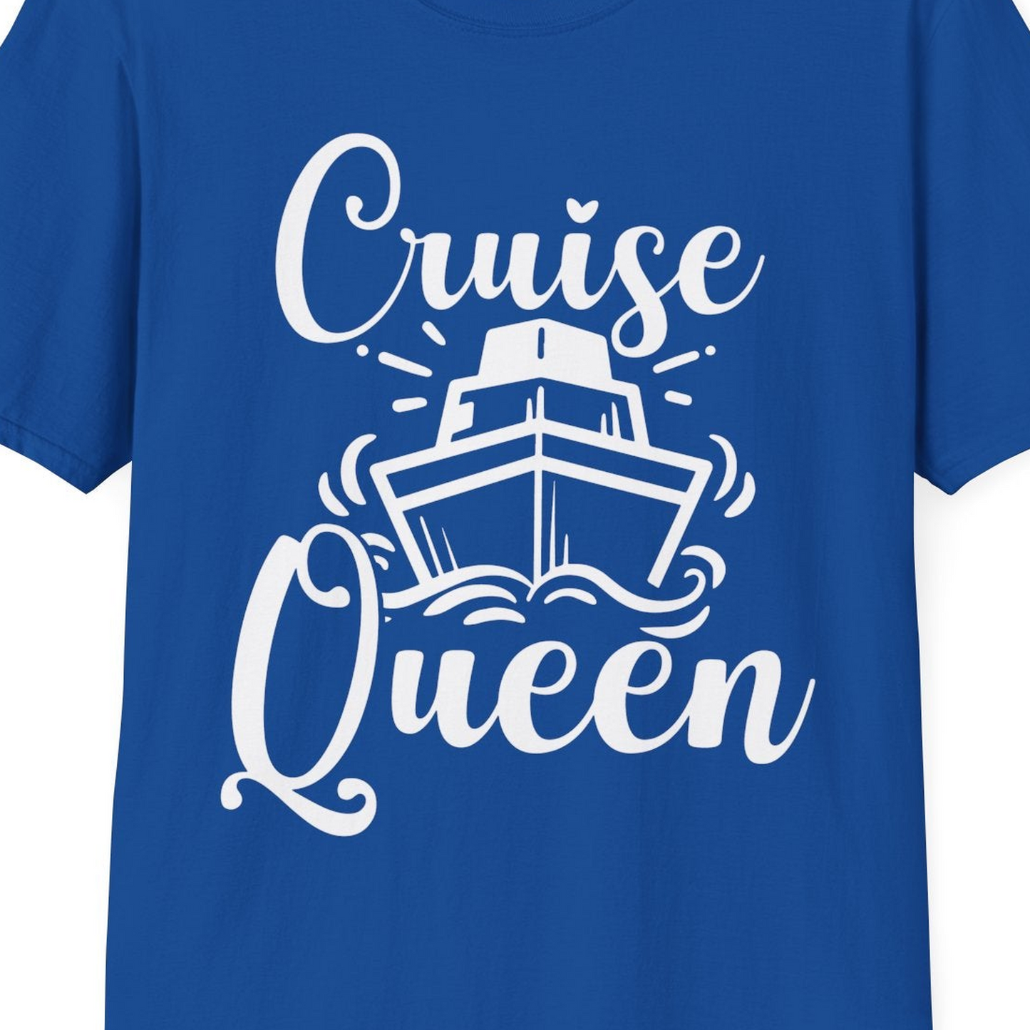 Cruise Queen Shirt T-Shirt – Royal – Best Cruise Shirts Close Up