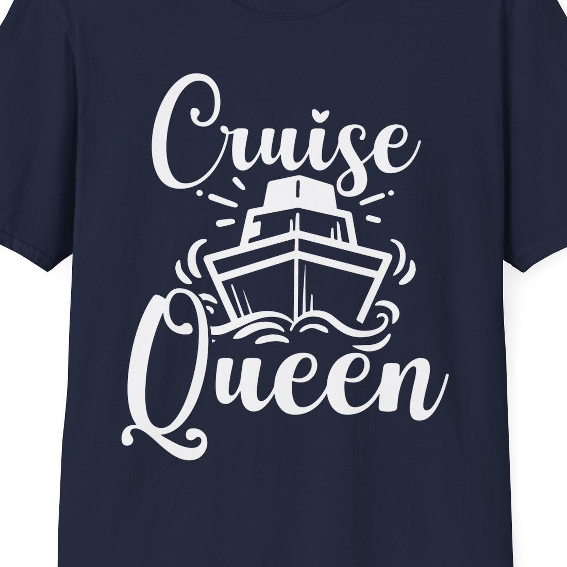 Cruise Queen Shirt T-Shirt – Navy – Best Cruise Shirts Close Up