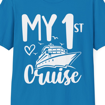 My First Cruise Shirt T-Shirt – Sapphire – Best Cruise Shirts Close Up