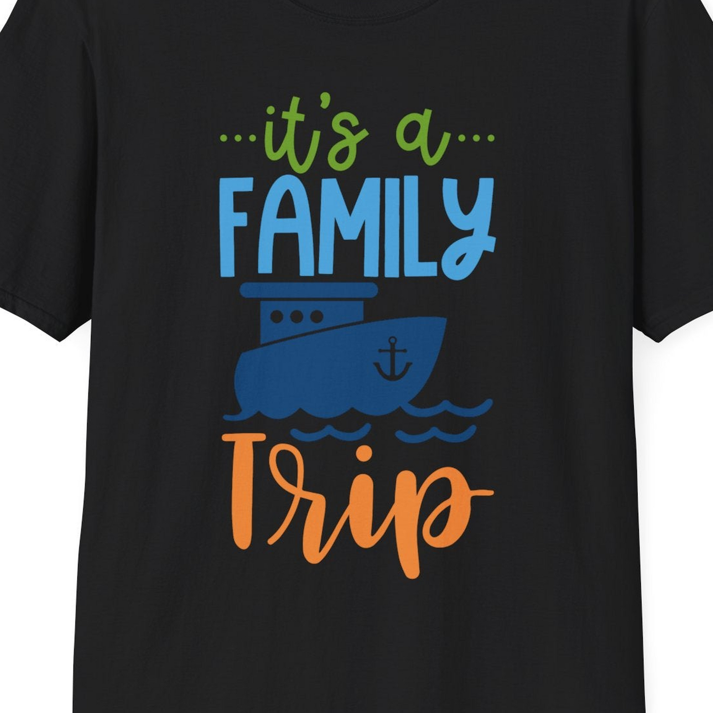 Family Cruise Trip Matching Shirts T-Shirt – Black – Best Cruise Shirts Close Up
