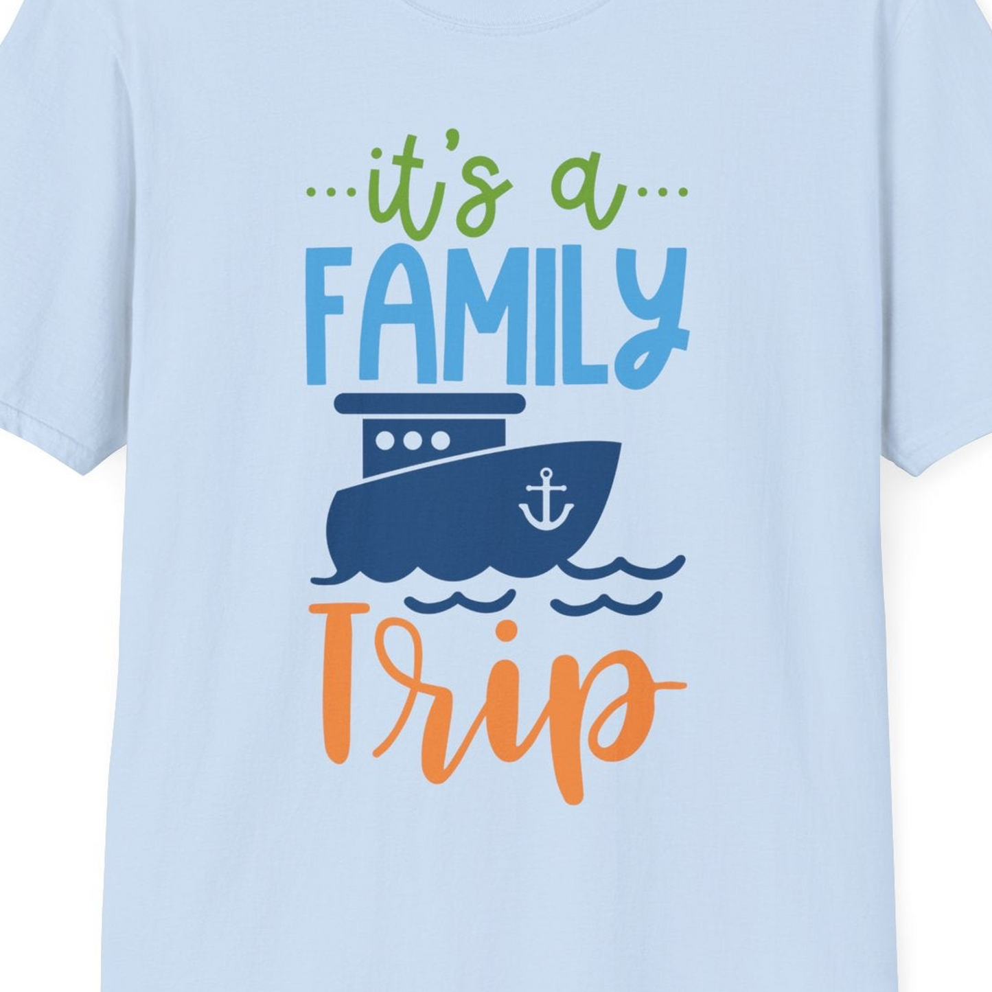 Family Cruise Trip Matching Shirts T-Shirt – Light Blue – Best Cruise Shirts Close Up