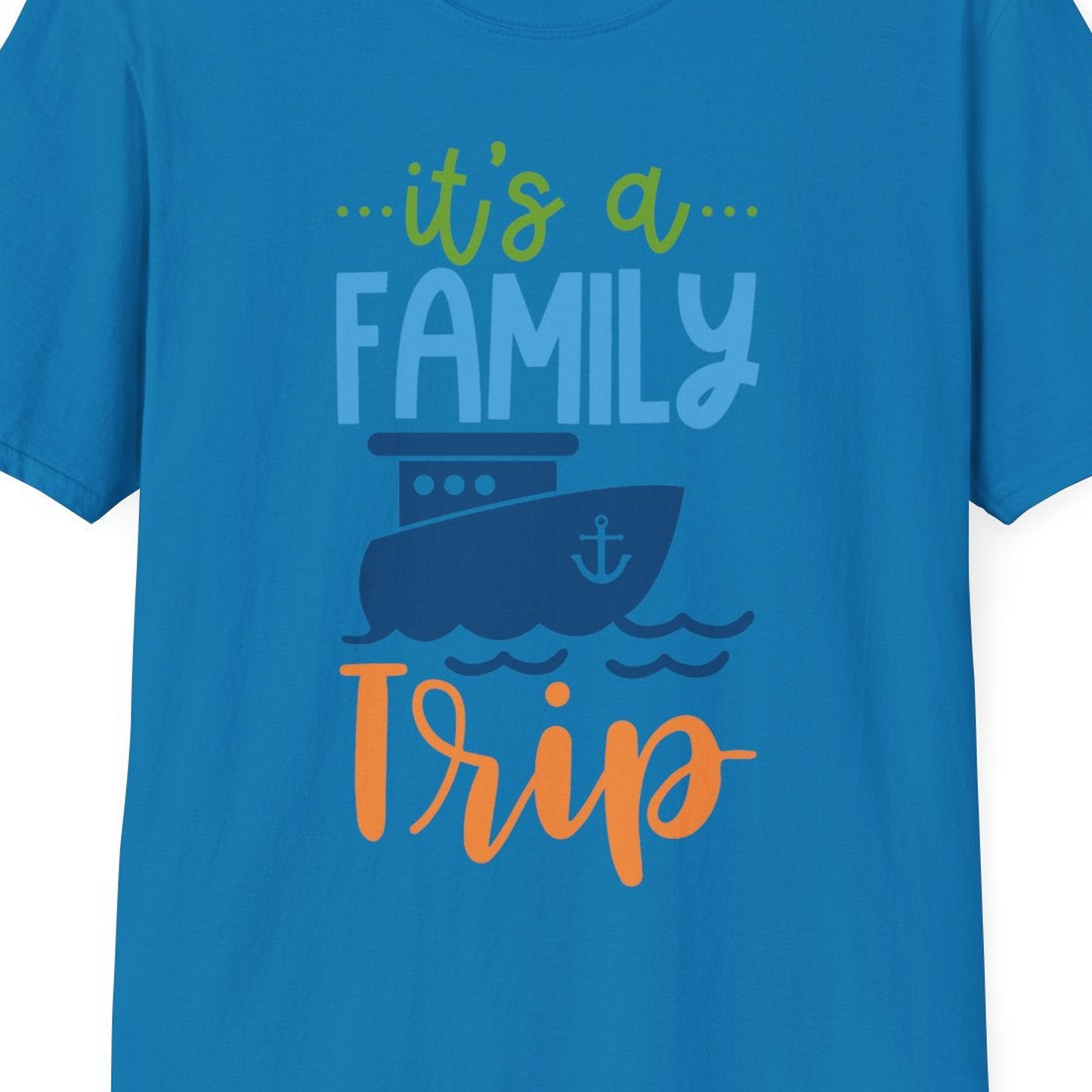 Family Cruise Trip Matching Shirts T-Shirt – Sapphire – Best Cruise Shirts Close Up