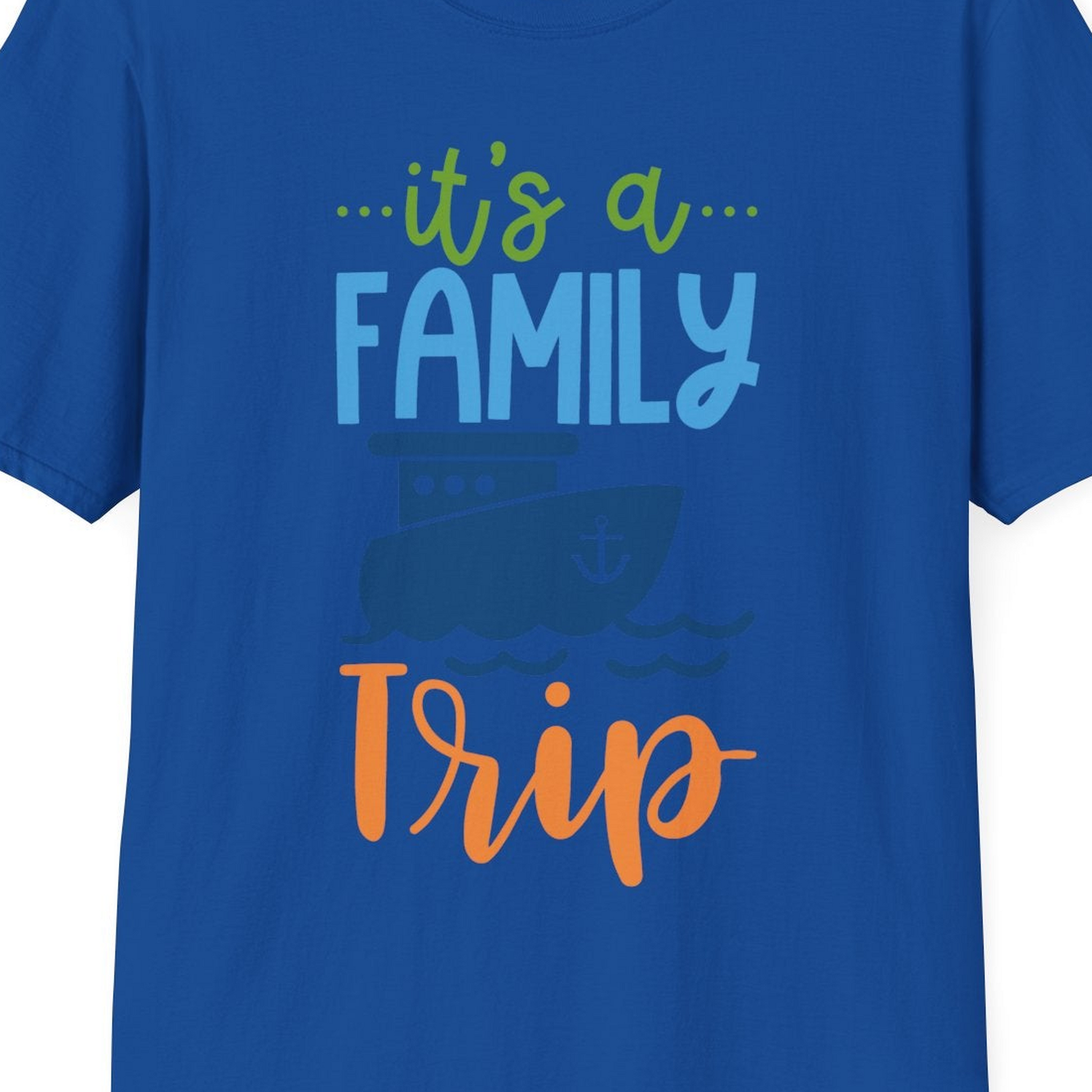 Family Cruise Trip Matching Shirts T-Shirt – Royal – Best Cruise Shirts Close Up
