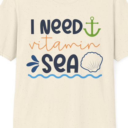 I Need Vitamin Sea Shirt T-Shirt – Natural – Best Cruise Shirts Close Up