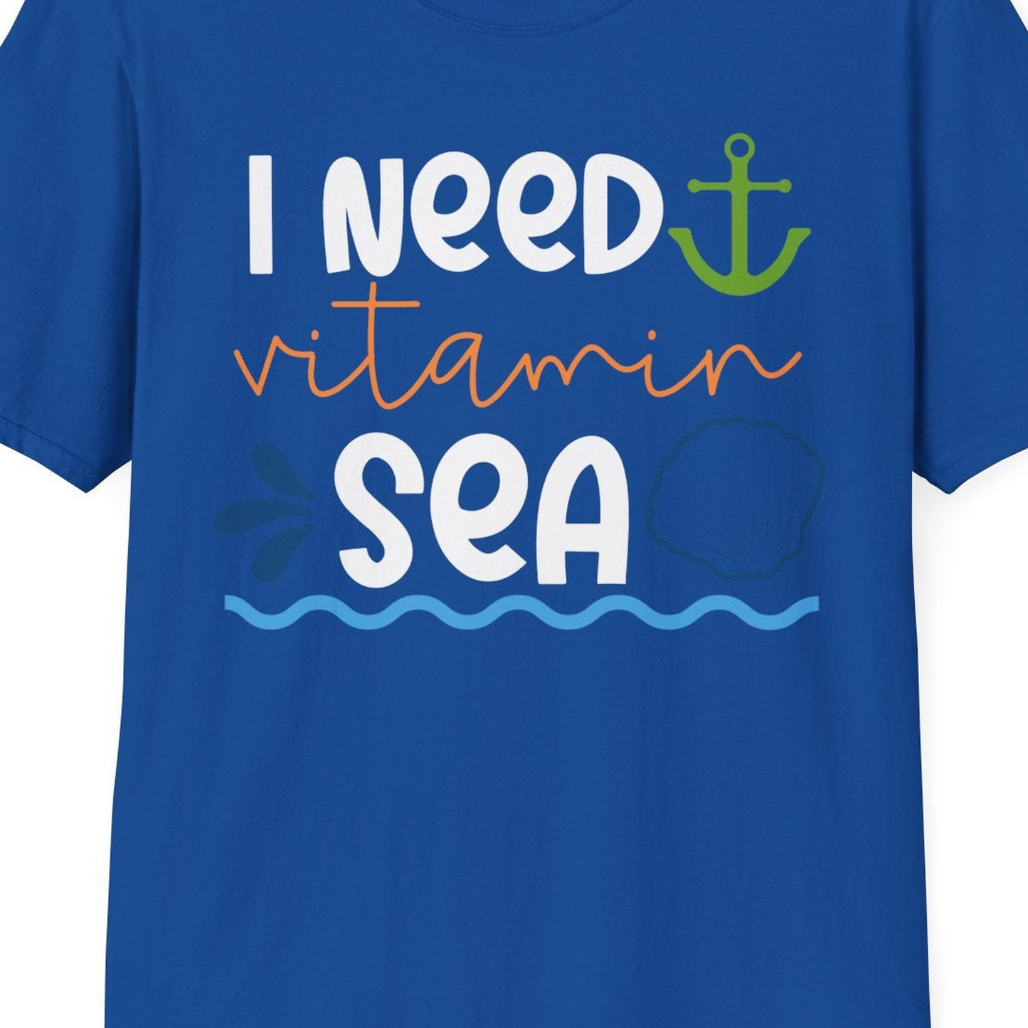 I Need Vitamin Sea Shirt T-Shirt – Royal – Best Cruise Shirts Close Up
