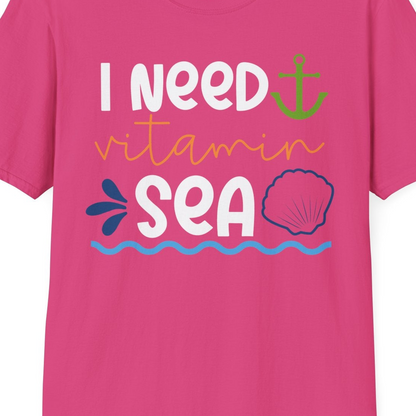 I Need Vitamin Sea Shirt T-Shirt – Heliconia – Best Cruise Shirts Close Up
