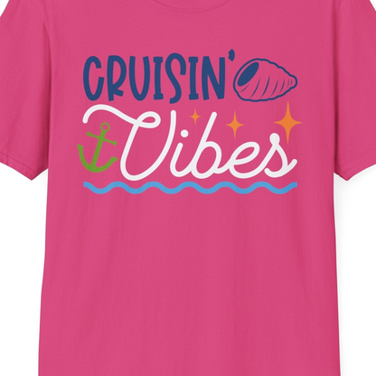 Cruisin Vibes Shirt T-Shirt – Heliconia – Best Cruise Shirts Close Up
