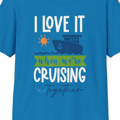 Cruising Together Shirt T-Shirt – Sapphire – Best Cruise Shirts Close Up