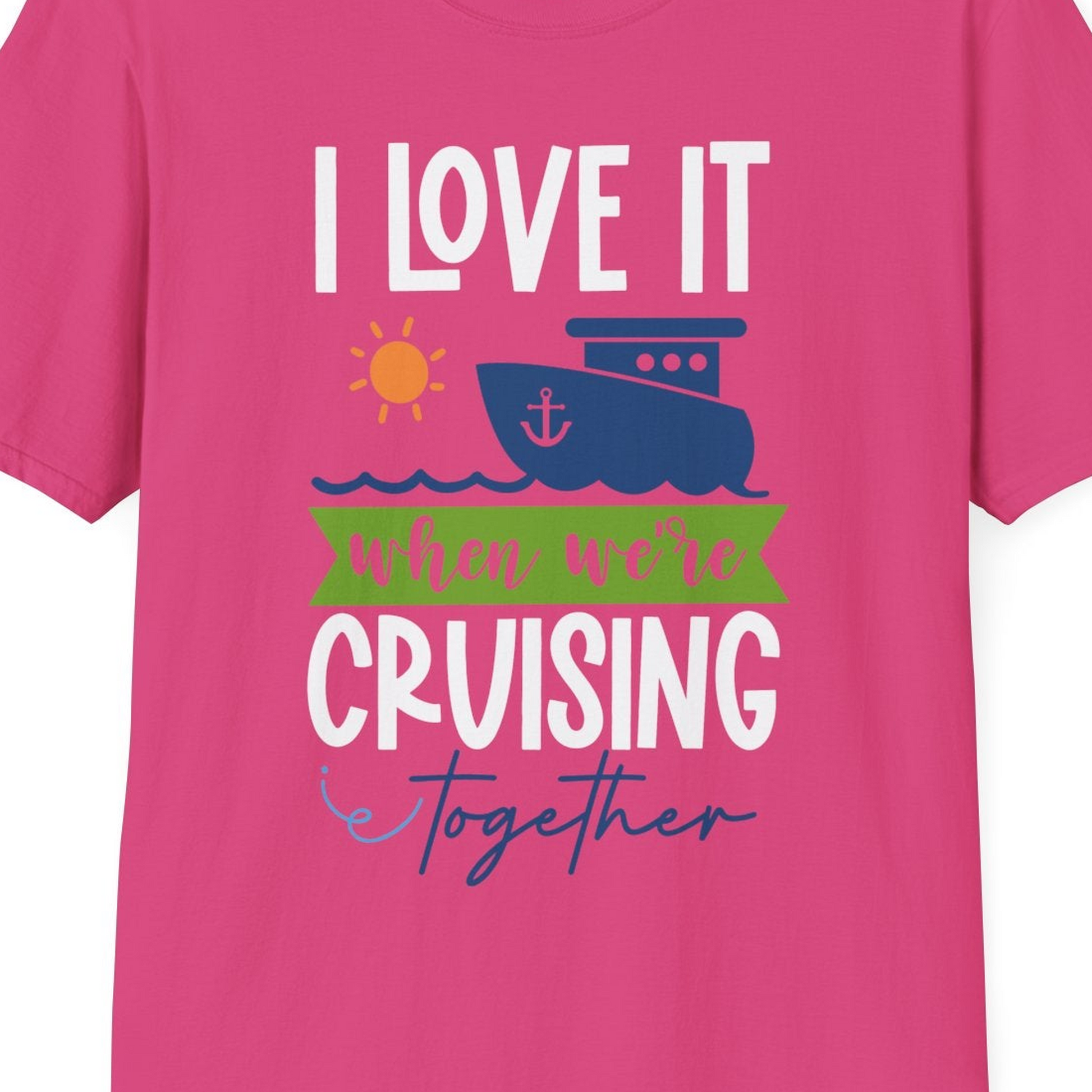 Cruising Together Shirt T-Shirt – Heliconia – Best Cruise Shirts Close Up
