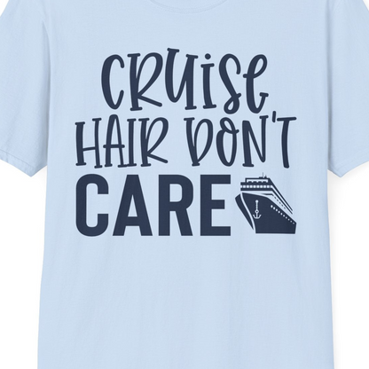 Cruise Hair Dont Care Shirt T-Shirt – Light Blue – Best Cruise Shirts Close Up
