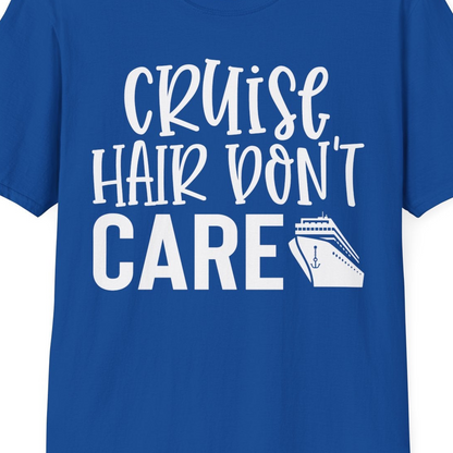 Cruise Hair Dont Care Shirt T-Shirt – Royal – Best Cruise Shirts Close Up