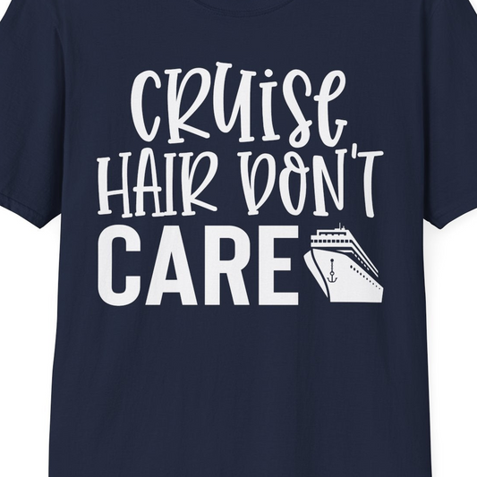 Cruise Hair Dont Care Shirt T-Shirt – Navy – Best Cruise Shirts Close Up
