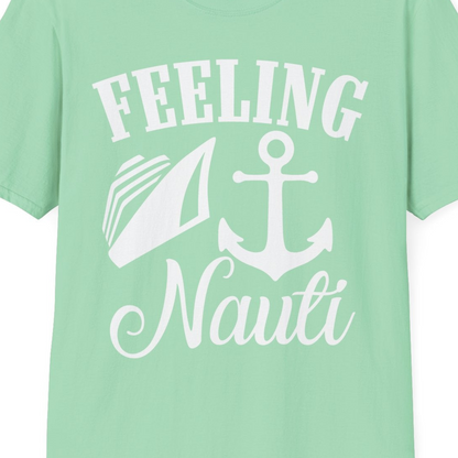 Feeling Nauti Shirt T-Shirt – Mint Green – Best Cruise Shirts Close Up