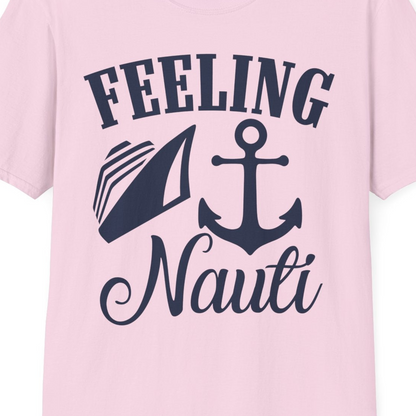 Feeling Nauti Shirt T-Shirt – Light Pink – Best Cruise Shirts Close Up