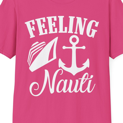 Feeling Nauti Shirt T-Shirt – Heliconia – Best Cruise Shirts Close Up