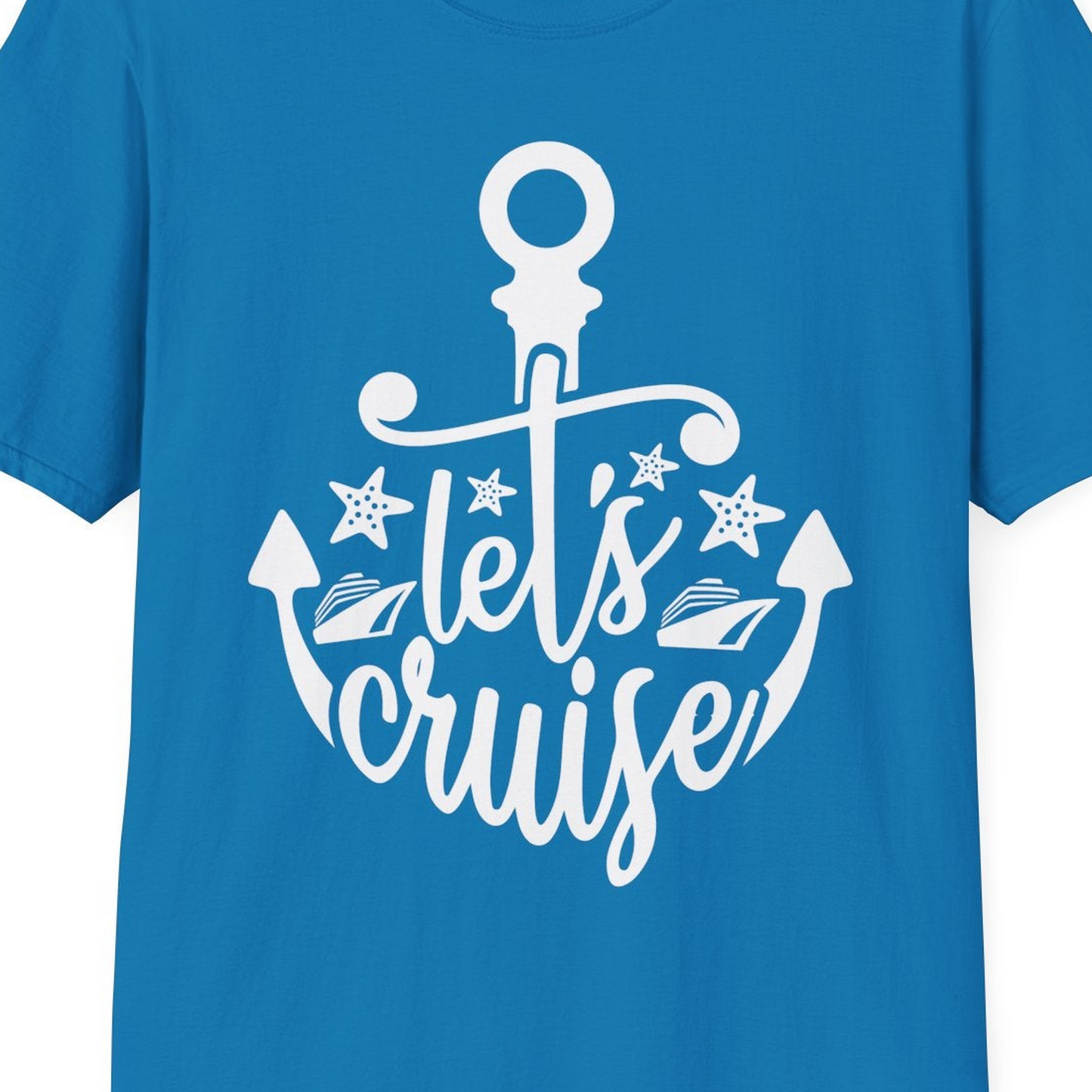 Let's Cruise Shirt T-Shirt – Sapphire – Best Cruise Shirts Close Up