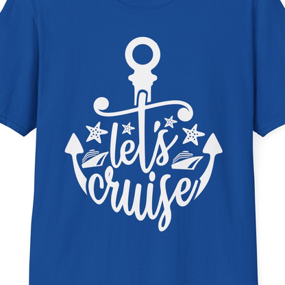 Let's Cruise Shirt T-Shirt – Royal – Best Cruise Shirts Close Up