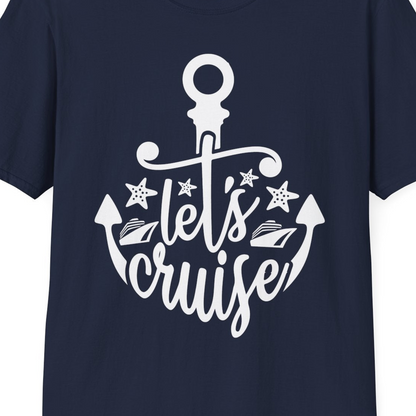 Let's Cruise Shirt T-Shirt – Navy – Best Cruise Shirts Close Up
