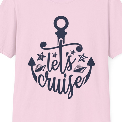 Let's Cruise Shirt T-Shirt – Light Pink – Best Cruise Shirts Close Up