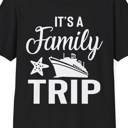 Family Cruise Trip Shirt T-Shirt – Black – Best Cruise Shirts Close Up