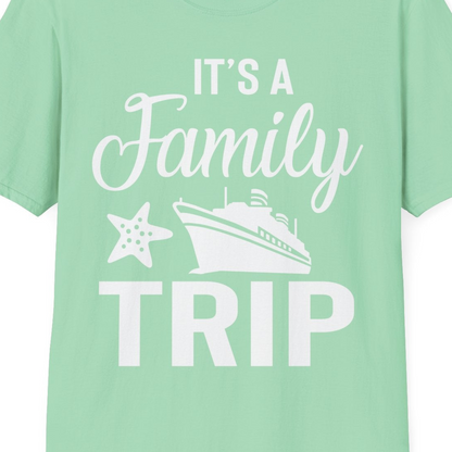 Family Cruise Trip Shirt T-Shirt – Mint Green – Best Cruise Shirts Close Up