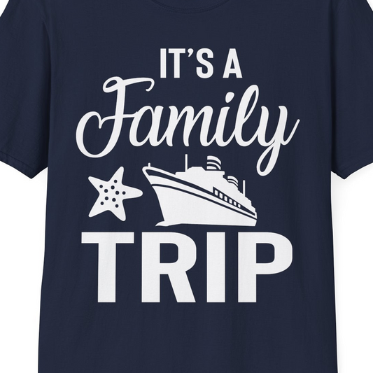 Family Cruise Trip Shirt T-Shirt – Navy – Best Cruise Shirts Close Up