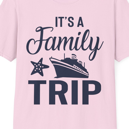 Family Cruise Trip Shirt T-Shirt – Light Pink – Best Cruise Shirts Close Up