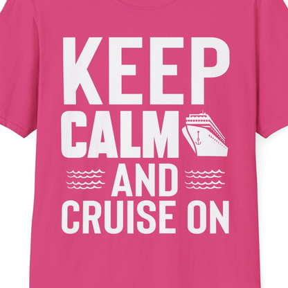Keep Calm and Cruise On Shirt T-Shirt – Heliconia – Best Cruise Shirts Close Up