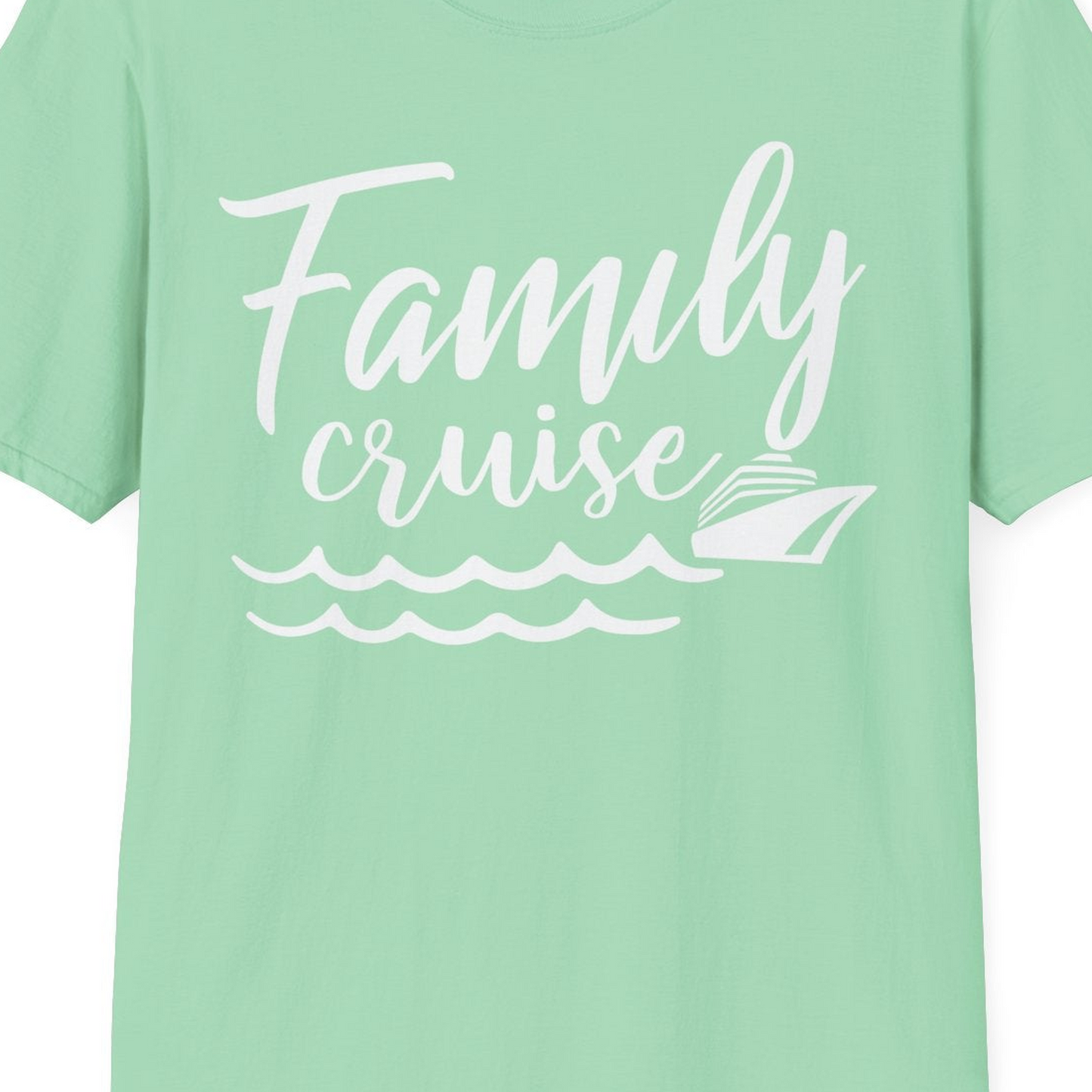 Family Cruise Shirt T-Shirt – Mint Green – Best Cruise Shirts Close Up