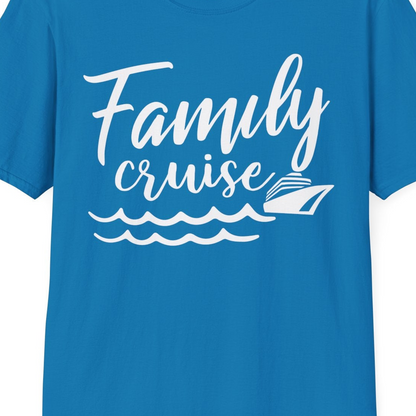 Family Cruise Shirt T-Shirt – Sapphire – Best Cruise Shirts Close Up